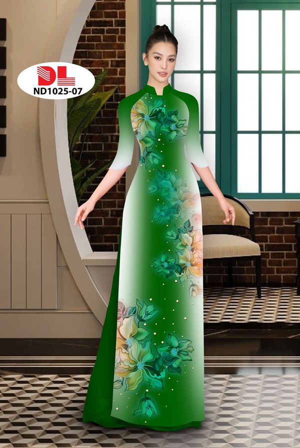 Vải Áo Dài Hoa In 3D AD ND1025 4